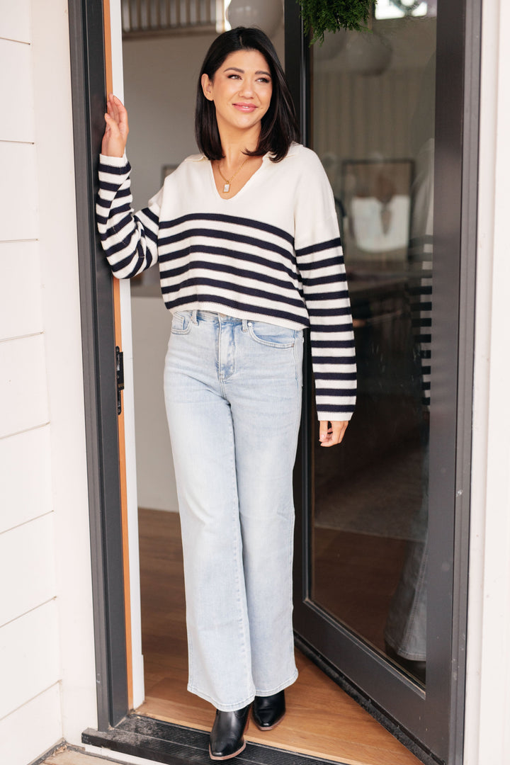 Womens - Memorable Moments Striped Sweater In White