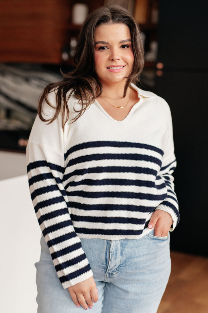 Womens - Memorable Moments Striped Sweater In White