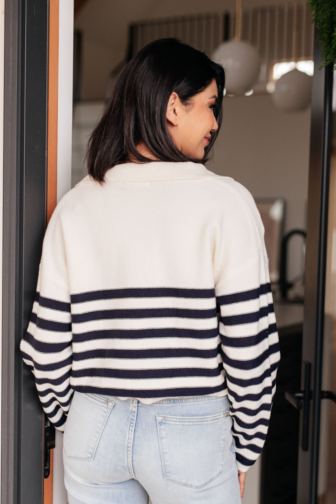 Womens - Memorable Moments Striped Sweater In White