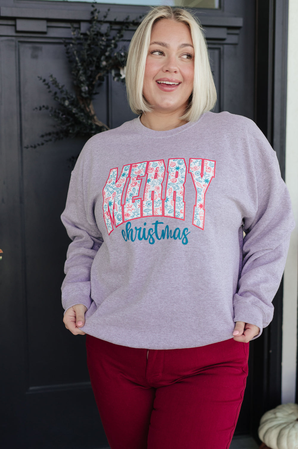 Womens - Merry Christmas Sweatshirt In Grey