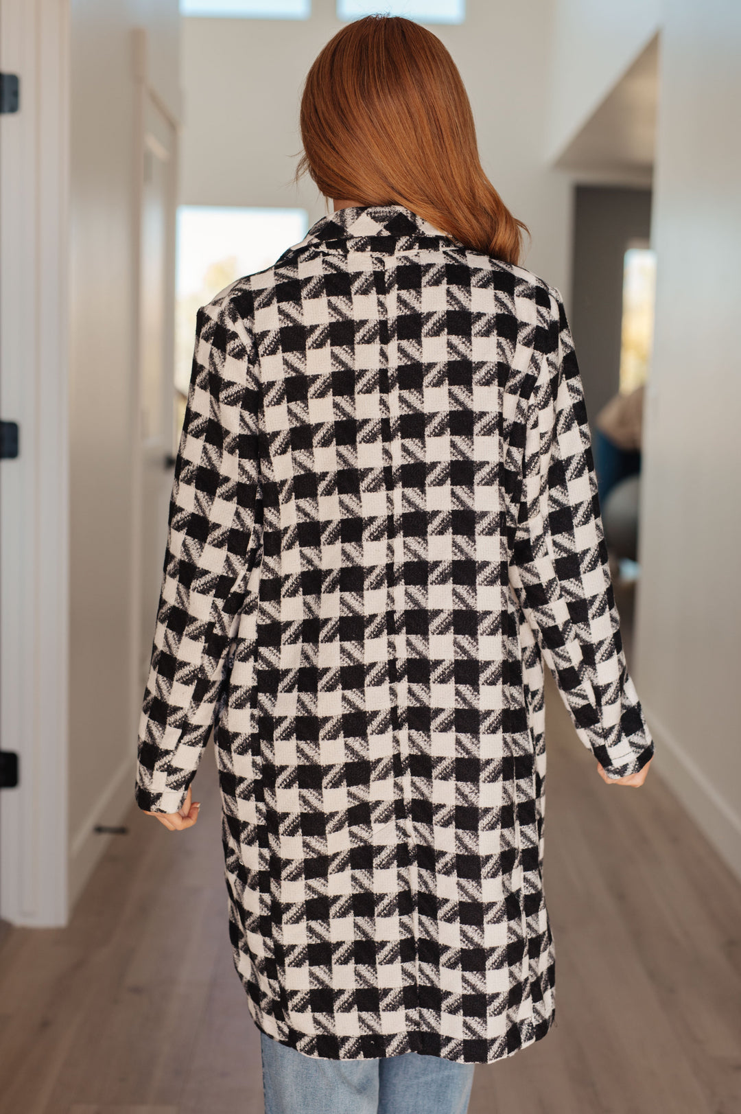 Womens - Monochromatic Moment Houndstooth Coat