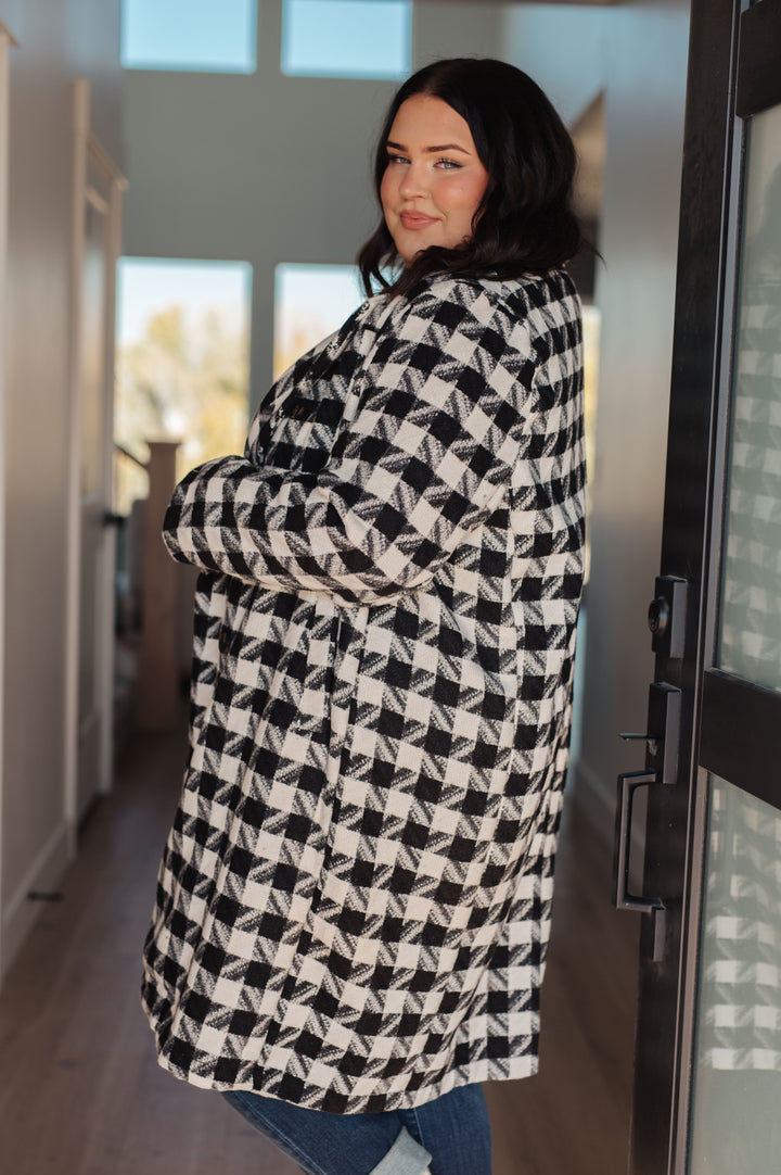 Womens - Monochromatic Moment Houndstooth Coat