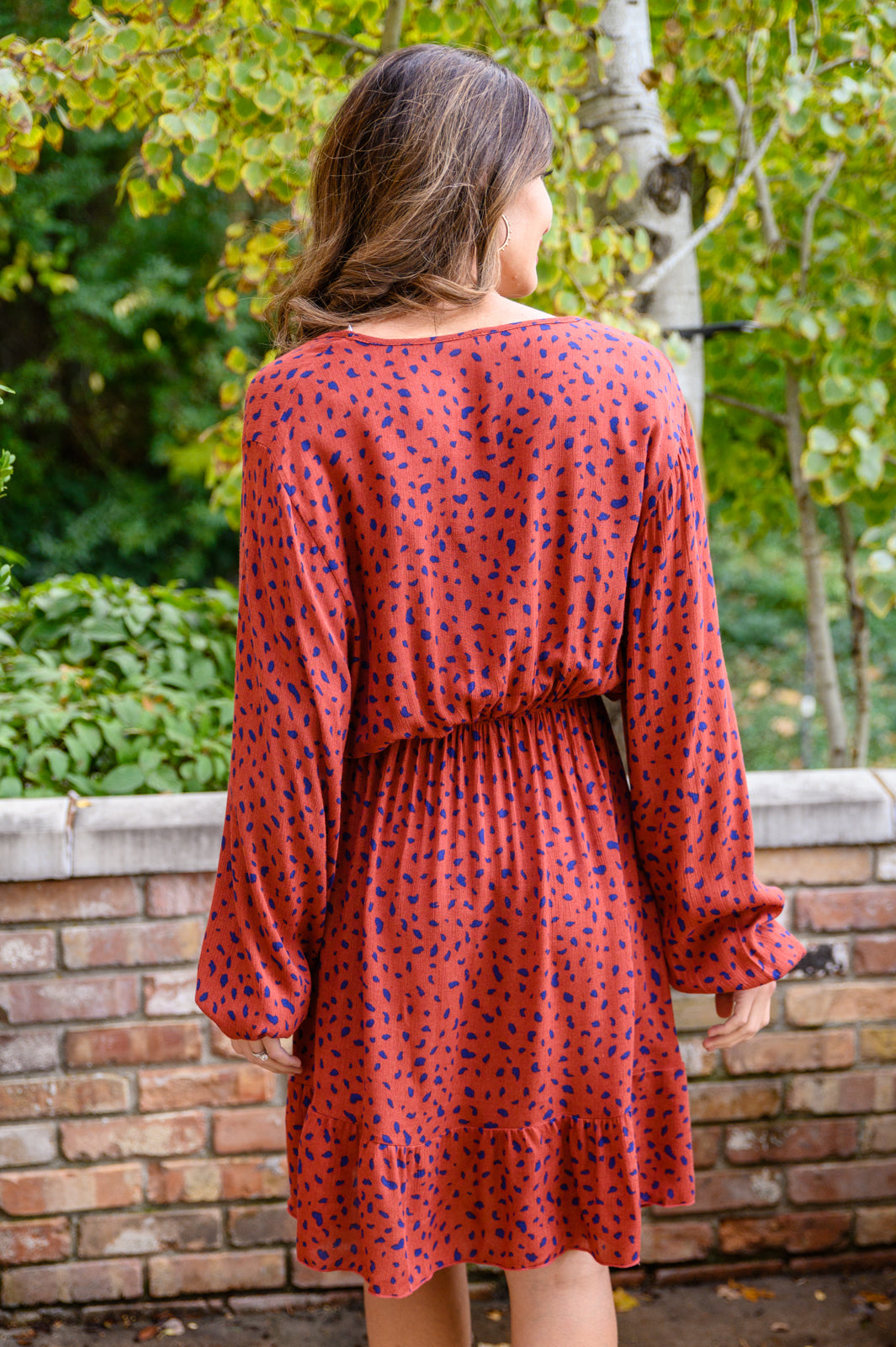 Womens - Most Genuine Spotted Dress In Rust