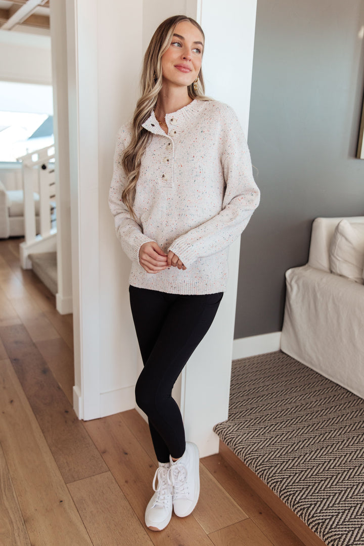 Womens - Never Give Up Henley Sweater