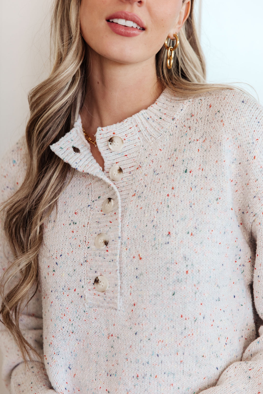 Womens - Never Give Up Henley Sweater