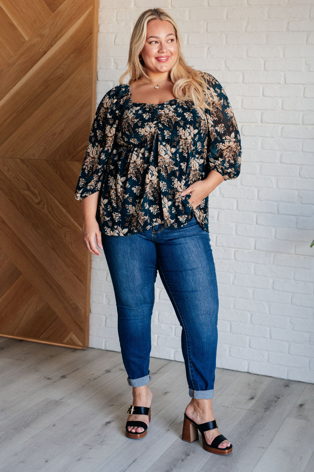 Blouses - New Beginnings Square Neck Blouse