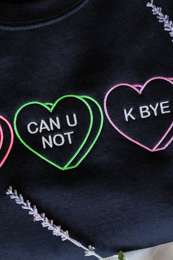 Womens - PREORDER: Snarky Valentine Embroidered Sweatshirt