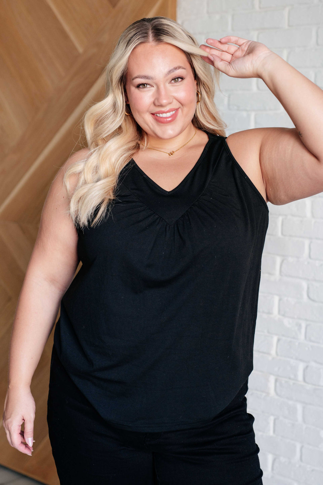 Tops - Not So Anxious V-Neck Tank In Black