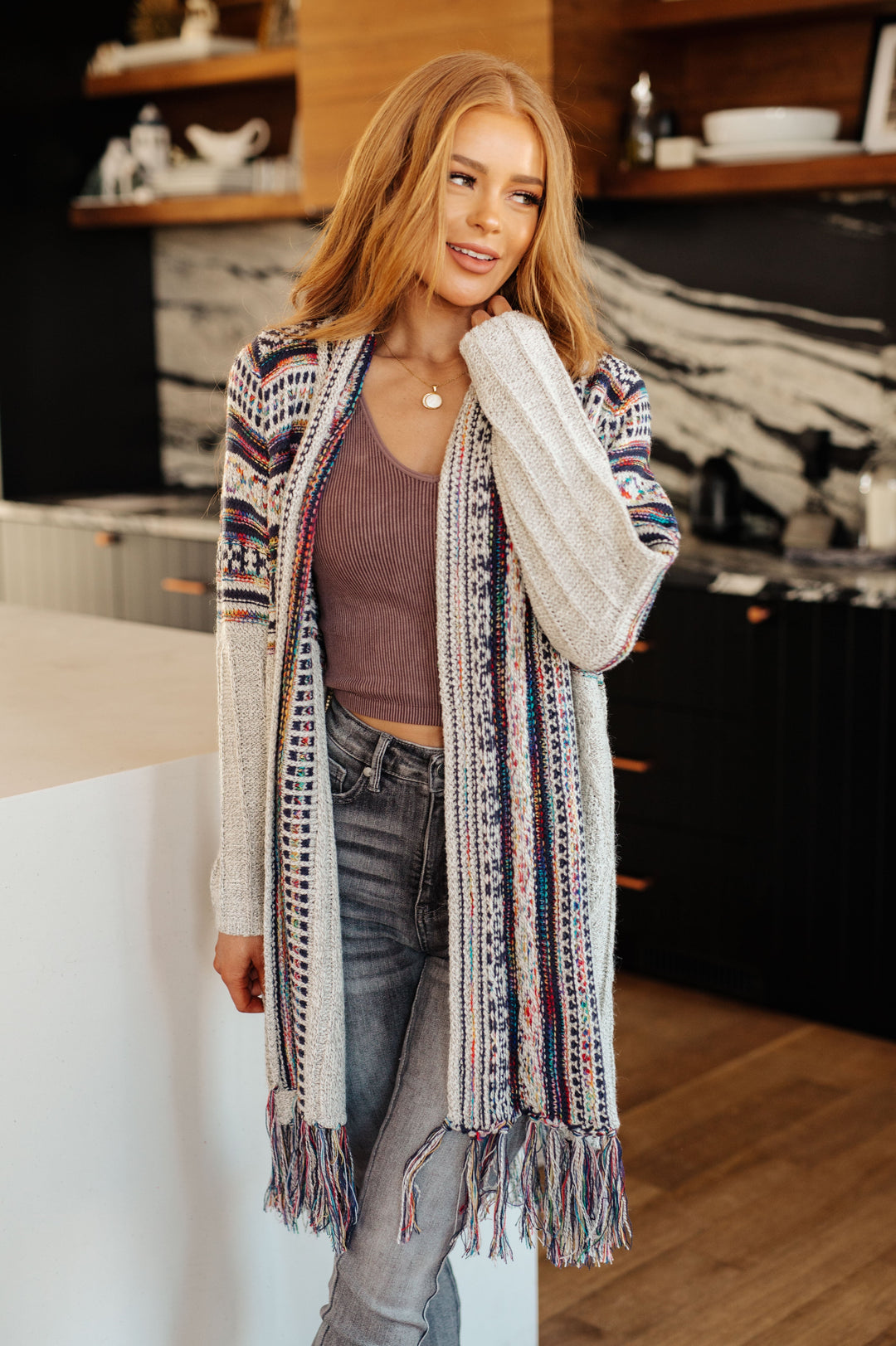 Womens - Oh So Lucky Fringe Cardigan
