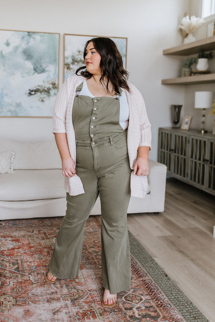 Womens - Olivia Control Top Release Hem Overalls In Olive