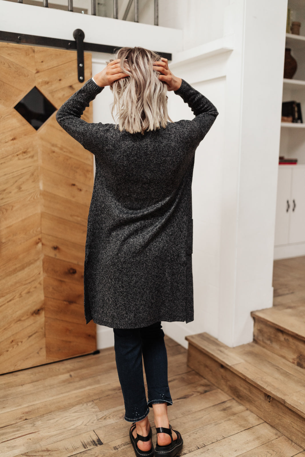 Womens - One Of The Girls Cardi In Charcoal