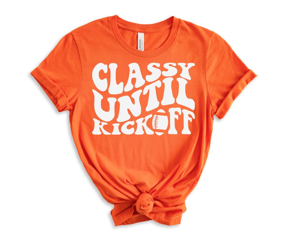 Womens - Classy Until Kickoff Graphic Tee In 10 Colors