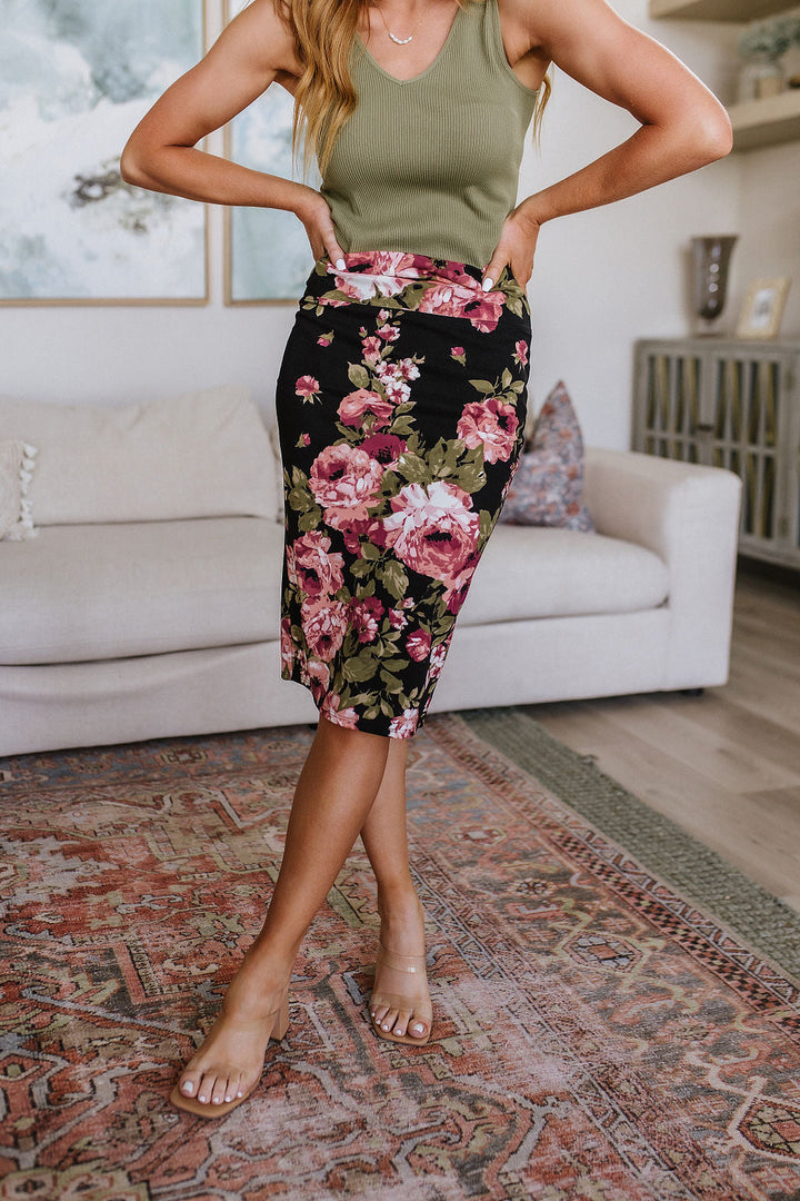Womens - Perfectly Pristine Floral Pencil Skirt