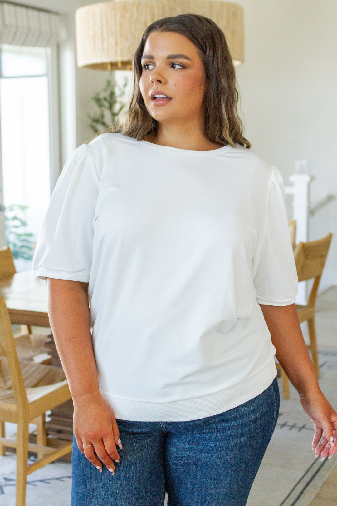 Womens - Pristine Puff Sleeve Top In White