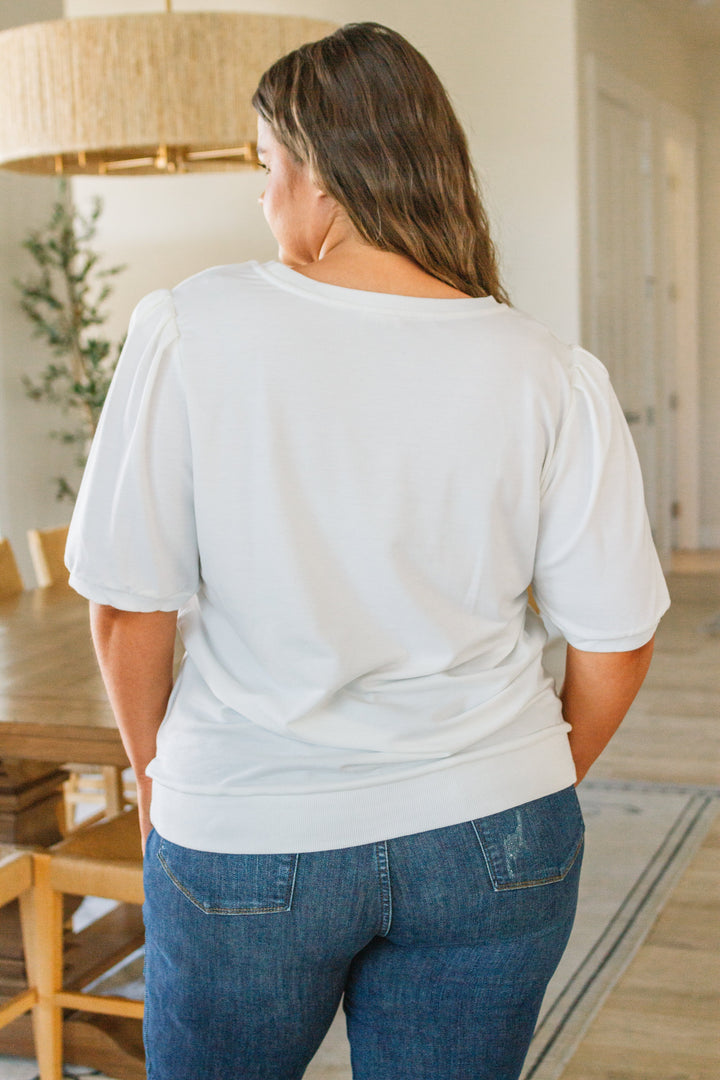 Womens - Pristine Puff Sleeve Top In White