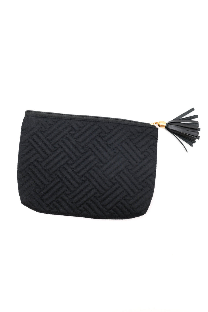 Womens - Quilted Travel Zip Pouch In Black