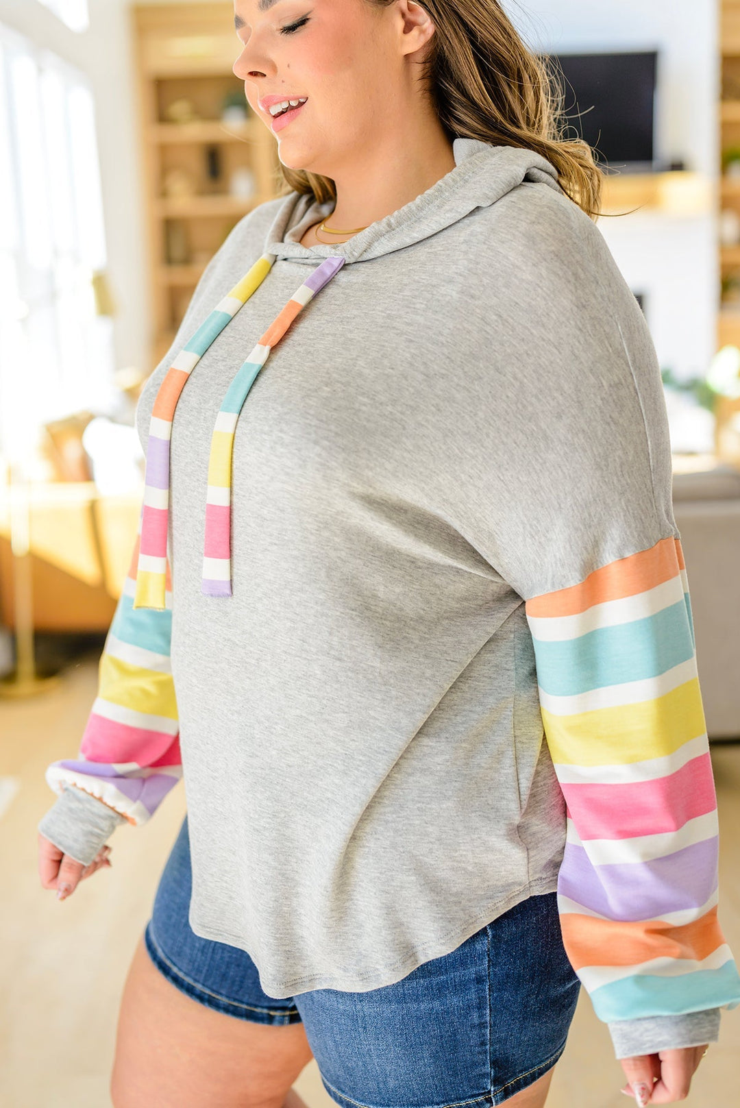 Womens - Rainbow Connection Striped Hoodie