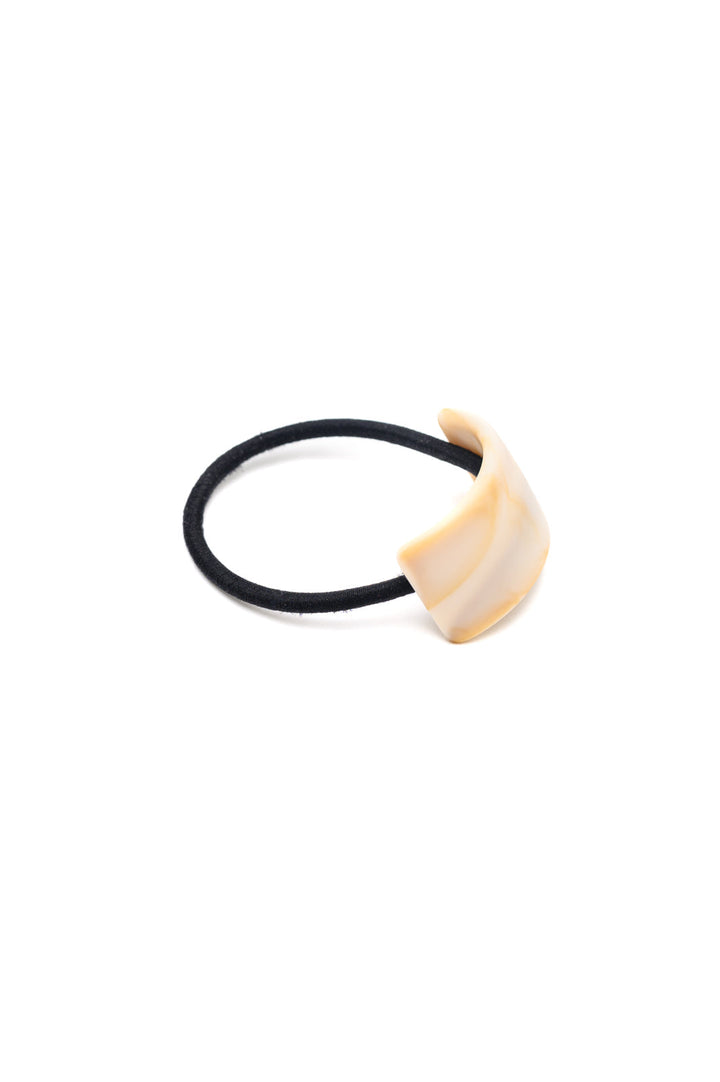 Womens - Rectangle Cuff Hair Tie Elastic In Ivory