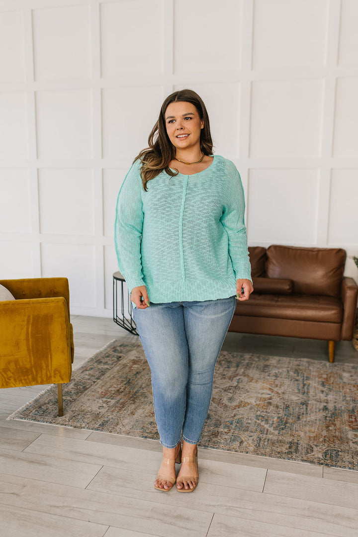 Womens - Relax With Me Knit Top In Aqua