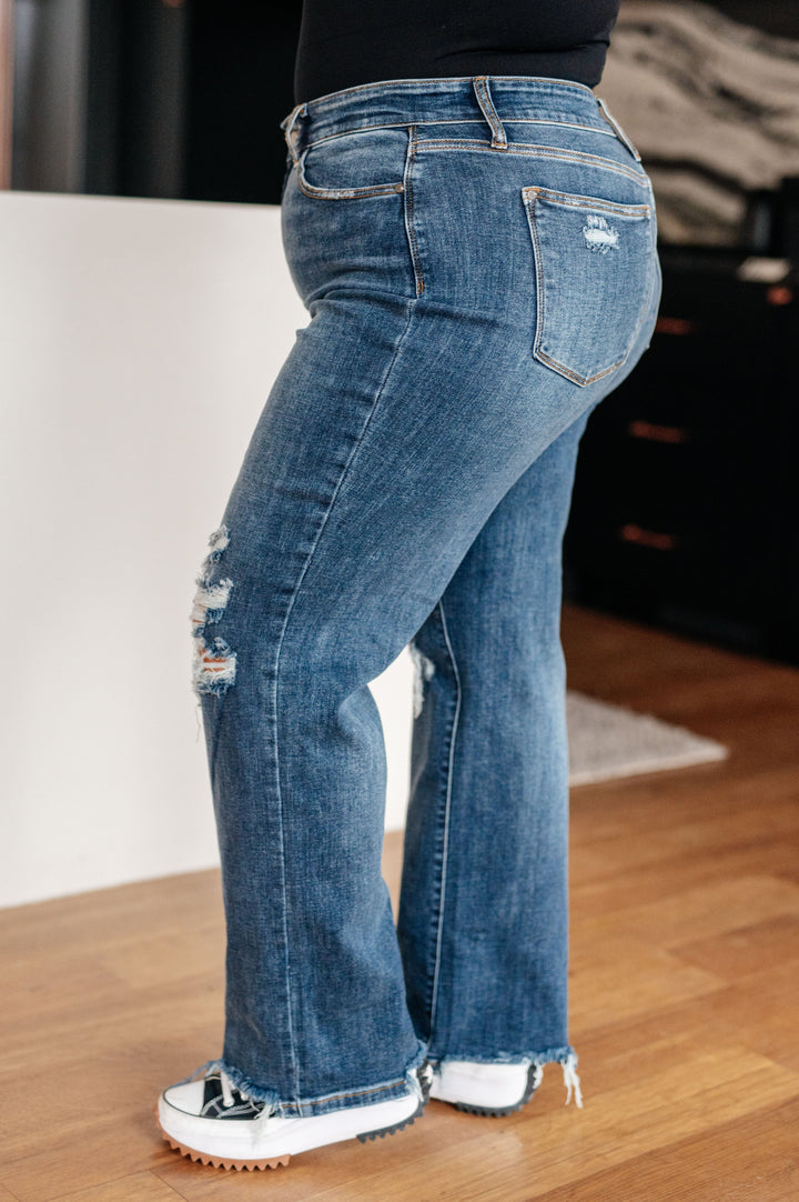 Womens - Rose High Rise 90's Straight Jeans In Dark Wash
