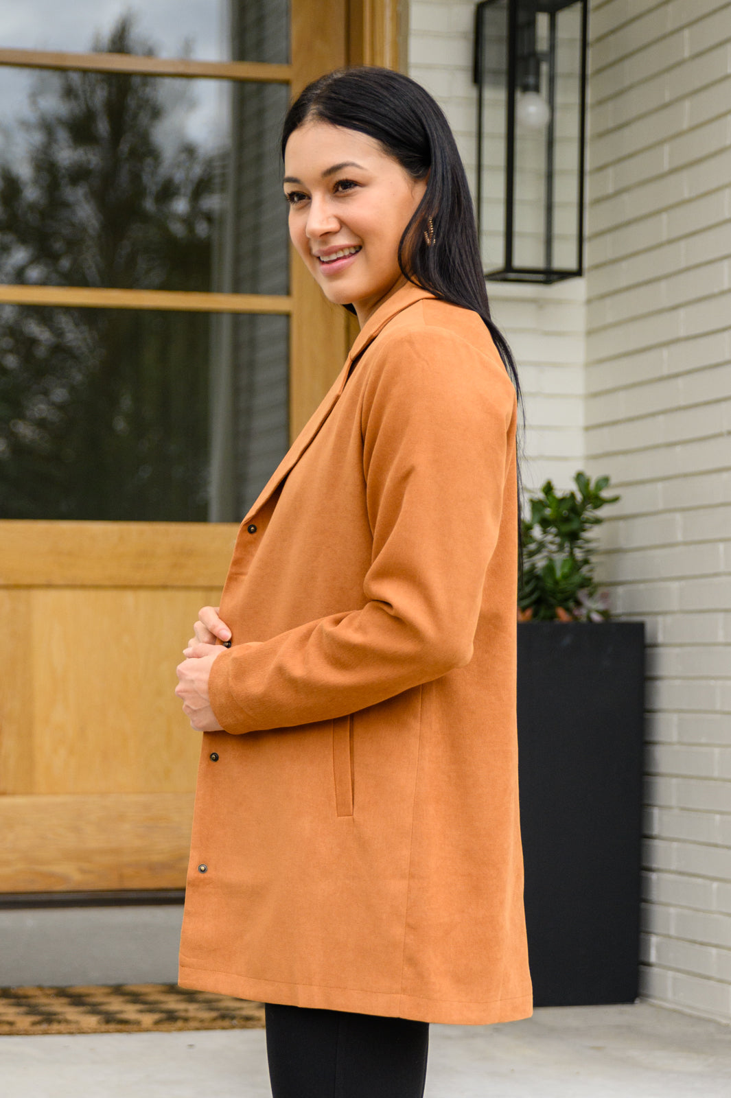 Womens - She's On Point Collared Coat In Rust