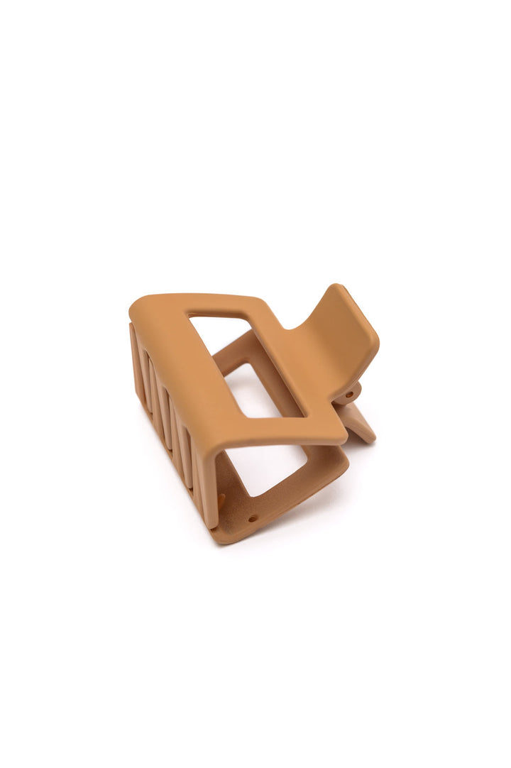 Womens - Small Square Claw Clip In Light Brown