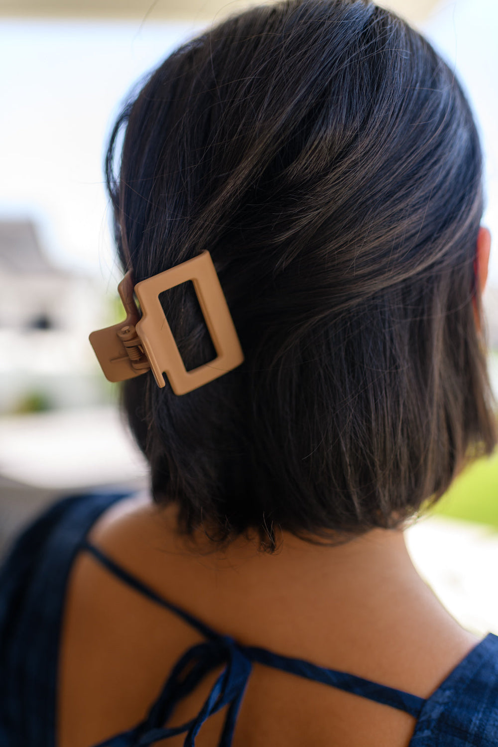 Womens - Small Square Claw Clip In Light Brown