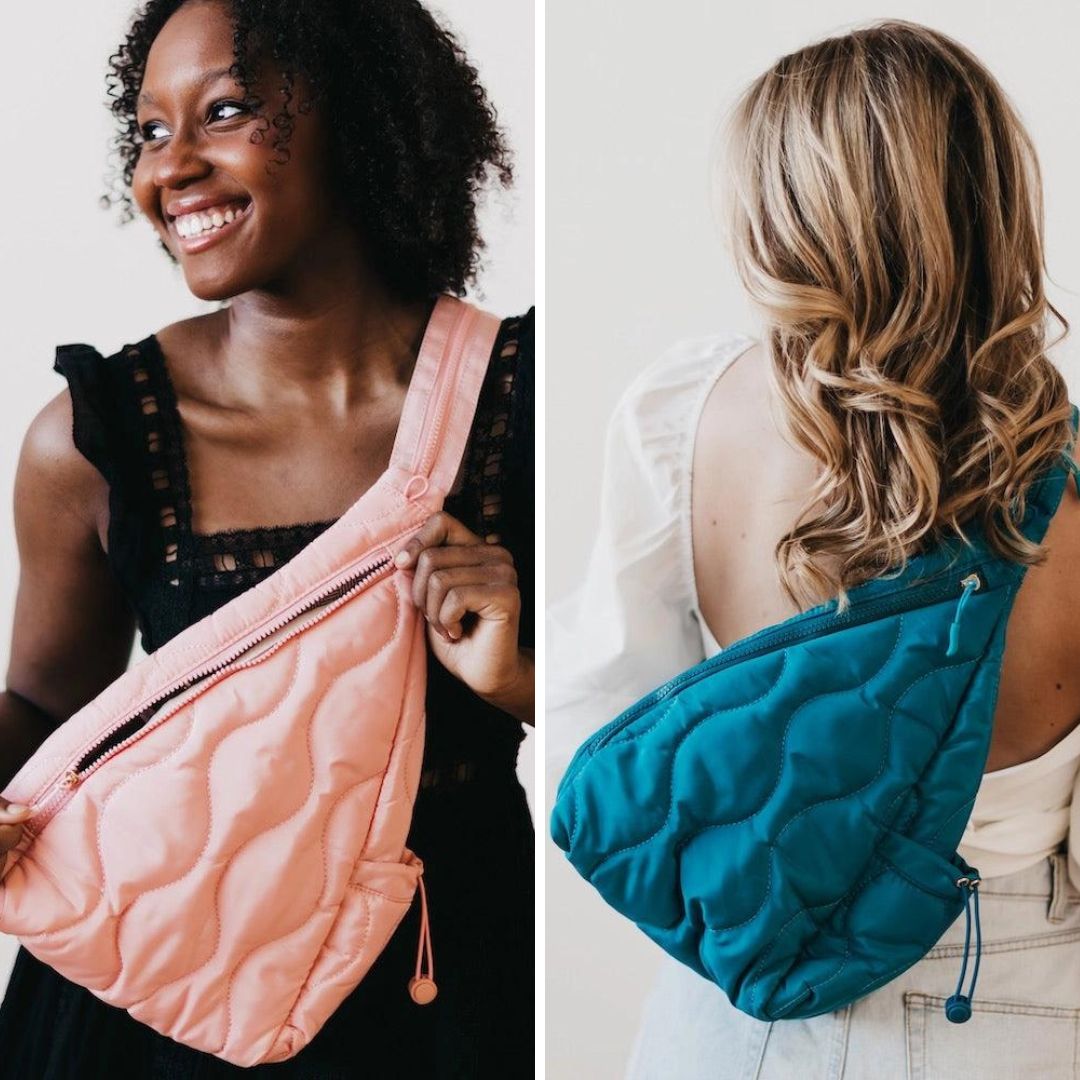 Womens - PREORDER: Striding Through Philly Puffer Sling Bag & Backpack In Two Colors