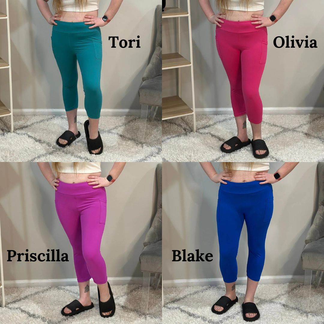 Womens - PREORDER: Capri Leggings With Pockets In Nine Colors