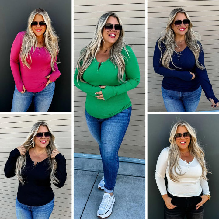 Womens - Brooklyn Snap Henley In Five Colors