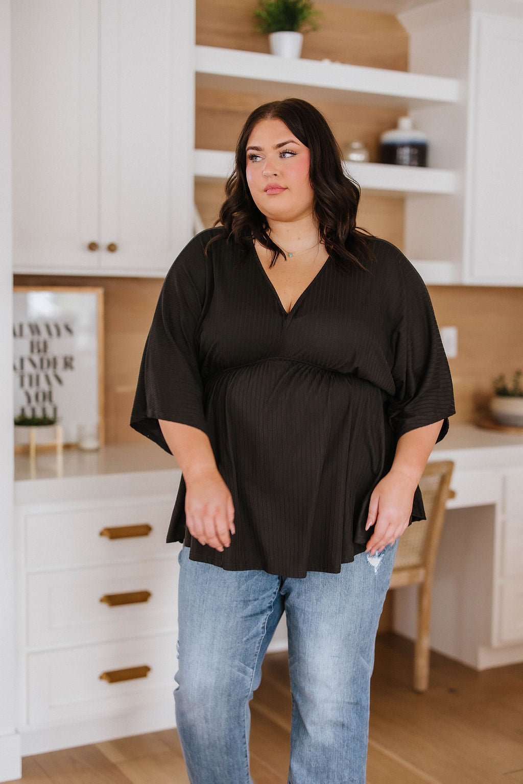 Womens - Storied Moments Draped Peplum Top In Black