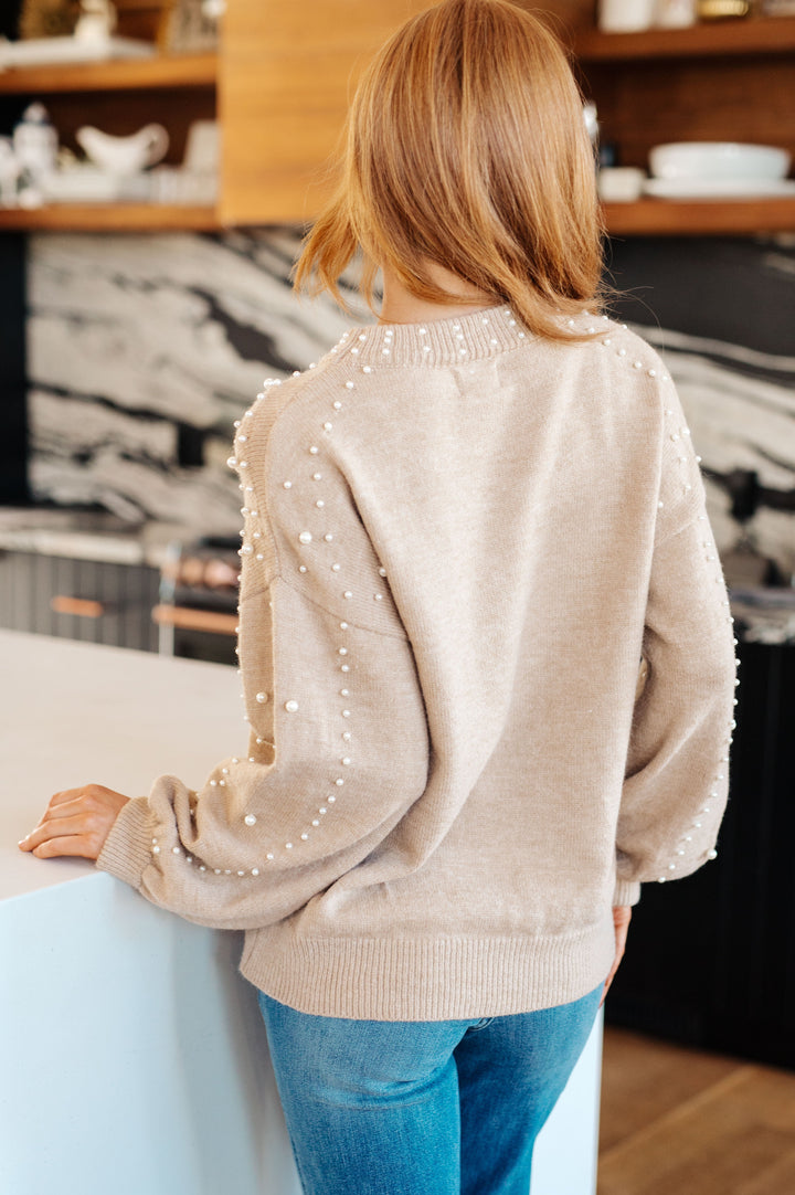Womens - String Me Along Pearl Accent Sweater