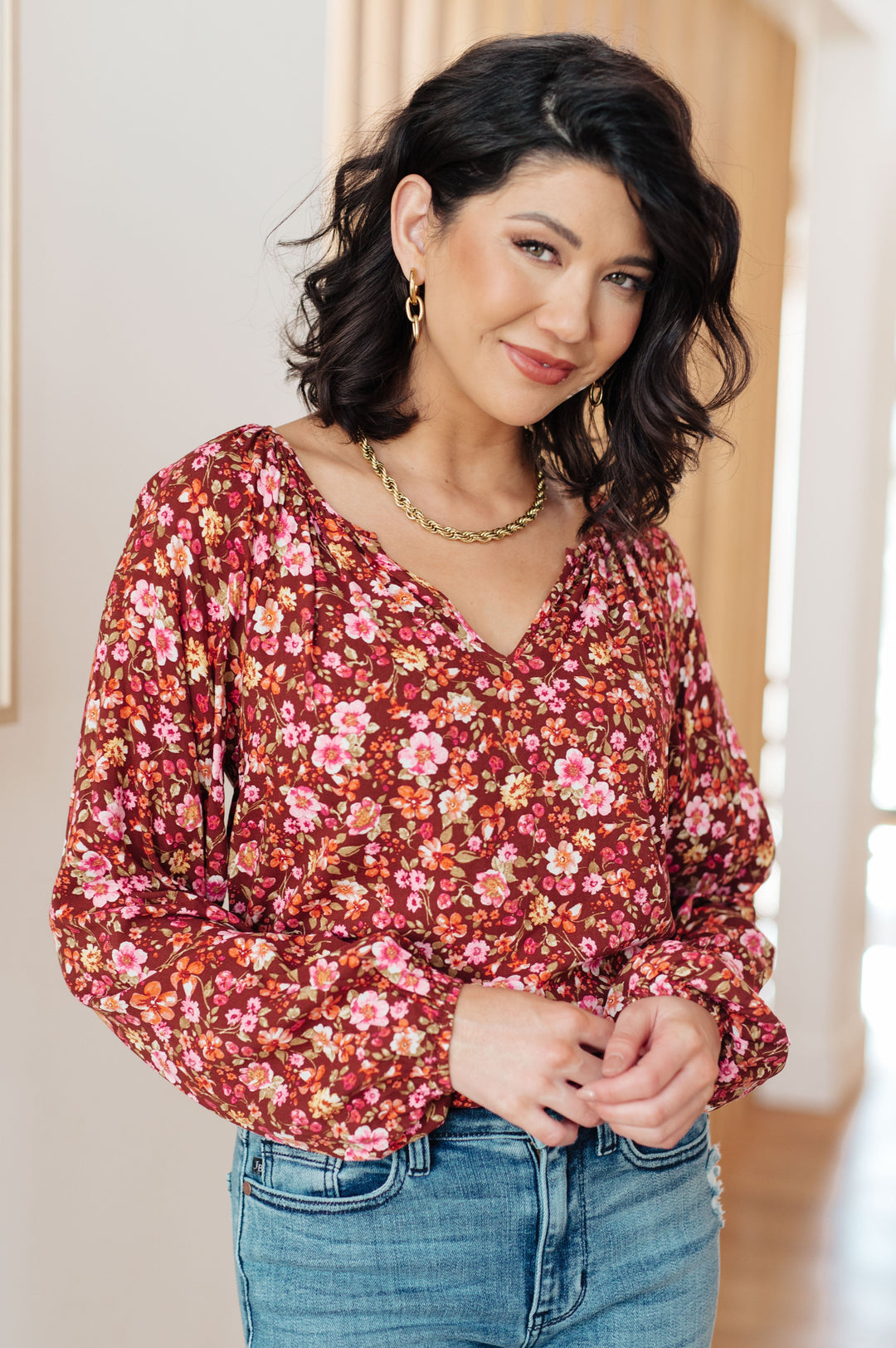 Womens - Sunday Brunch Blouse In Rust Floral