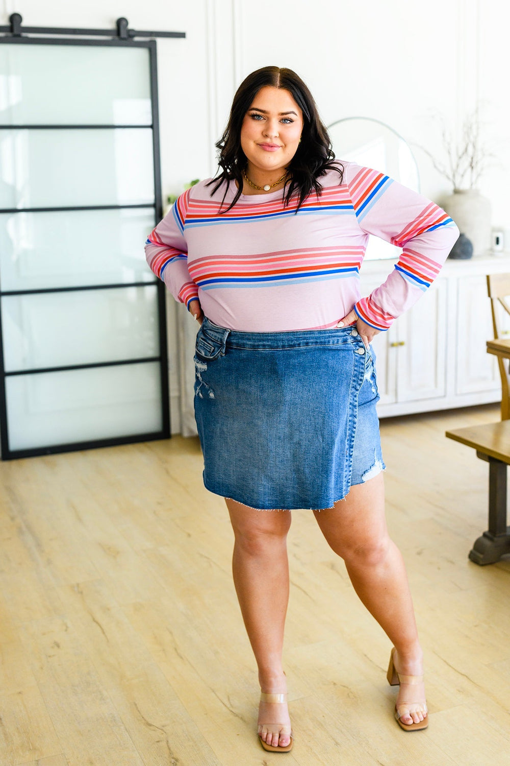 Womens - Sweet Like Candy Striped Long Sleeve