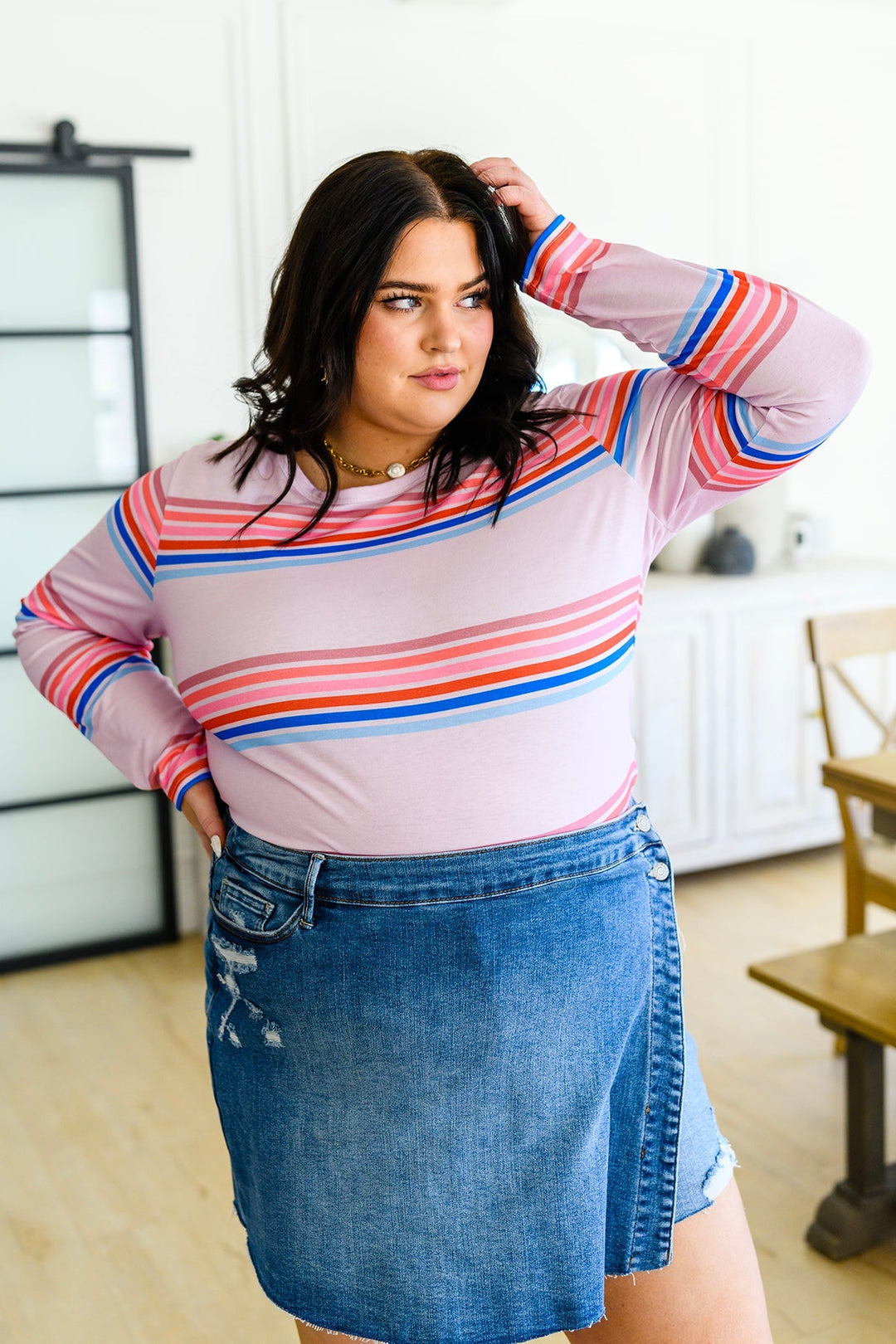 Womens - Sweet Like Candy Striped Long Sleeve