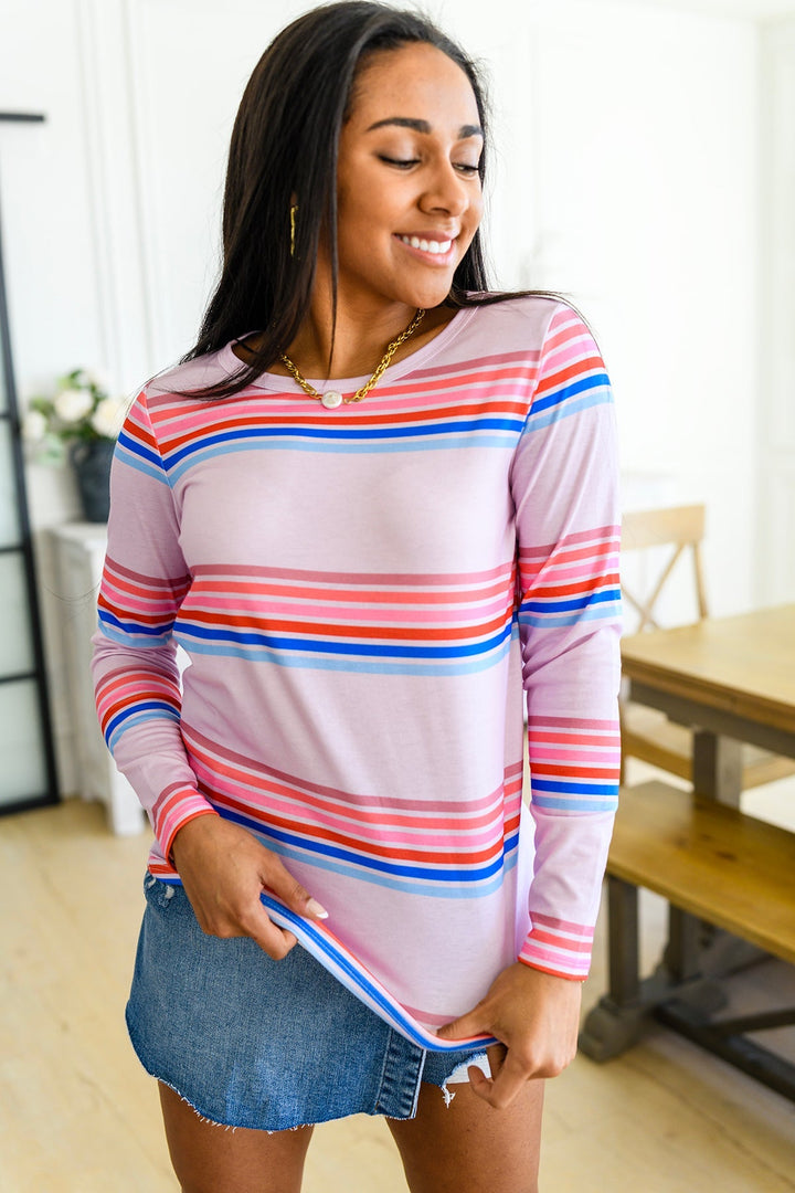 Womens - Sweet Like Candy Striped Long Sleeve