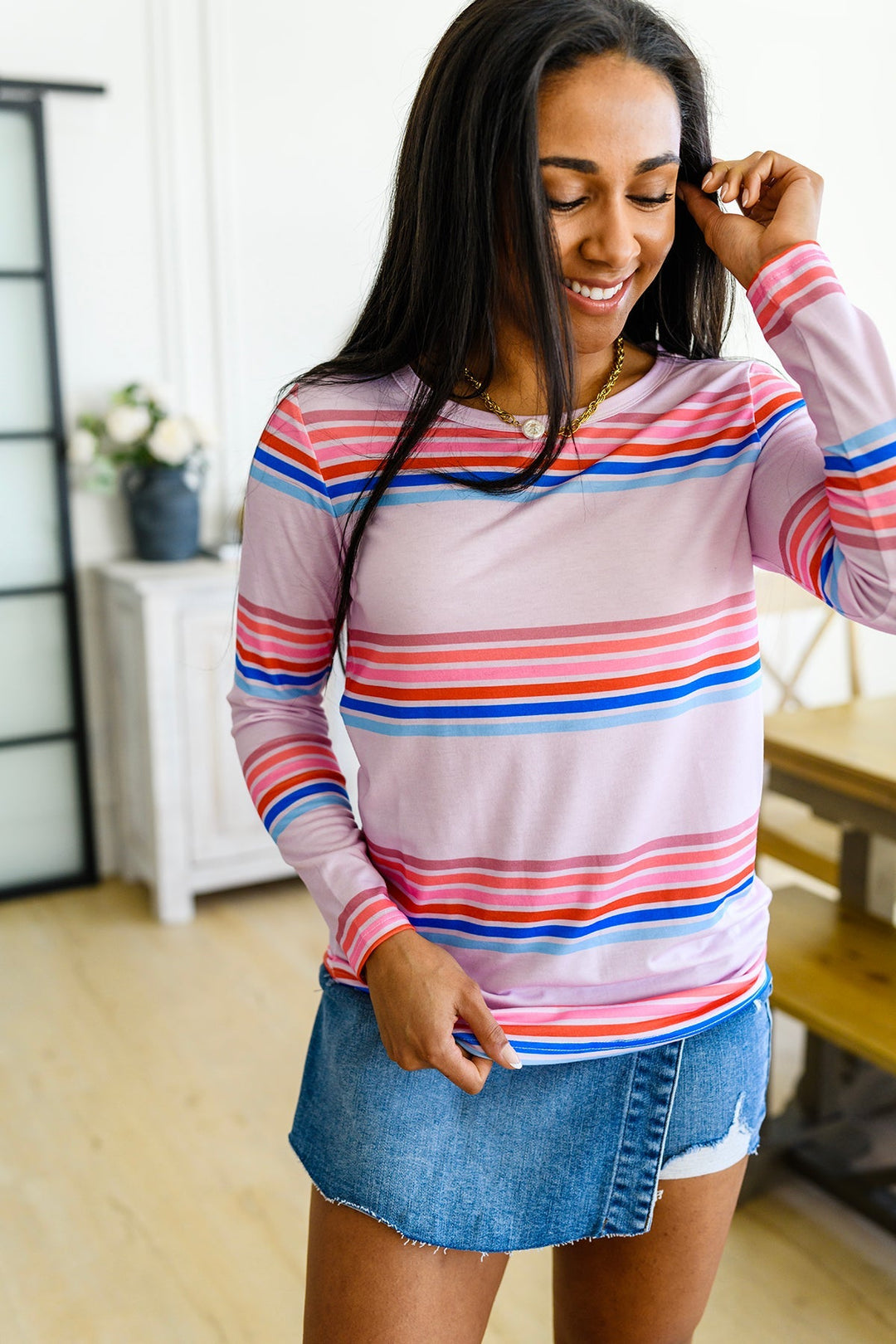 Womens - Sweet Like Candy Striped Long Sleeve