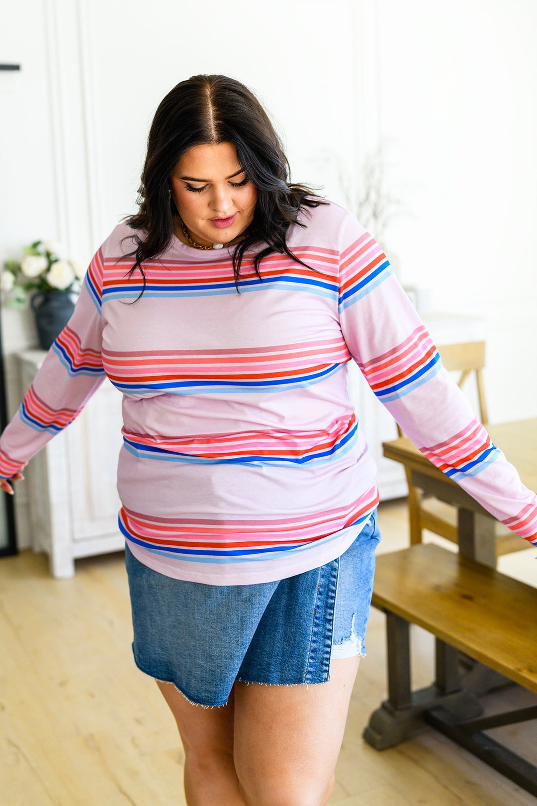 Womens - Sweet Like Candy Striped Long Sleeve