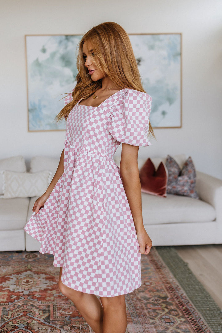 Womens - The Moment Checkered Babydoll Dress