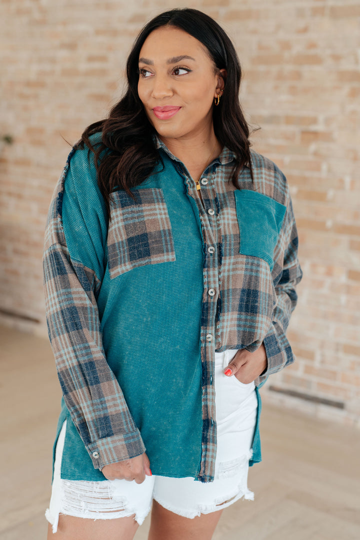 Tied for Time Thermal Plaid Button Up