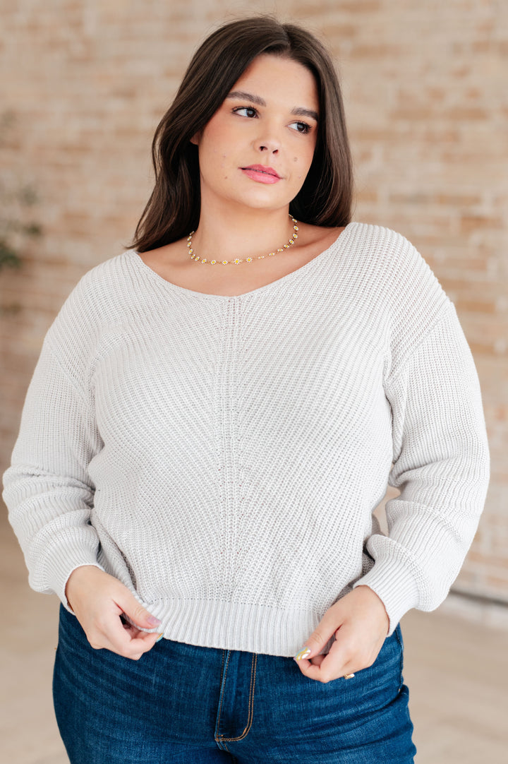 Womens - Told You So Ribbed Knit V Neck Sweater