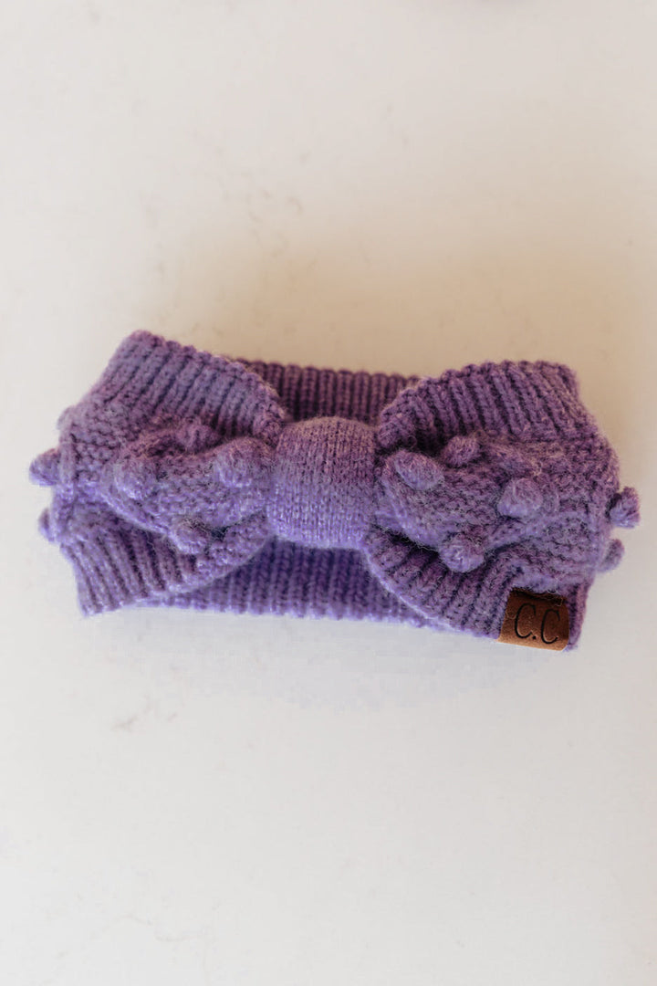 Womens - Pom Knit Head Wrap In Periwinkle