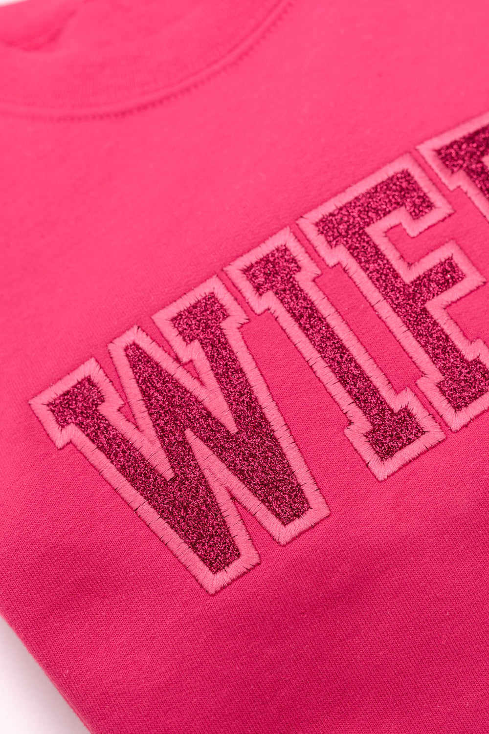 Womens - PREORDER: Embroidered Wifey Glitter Sweatshirt In Four Colors