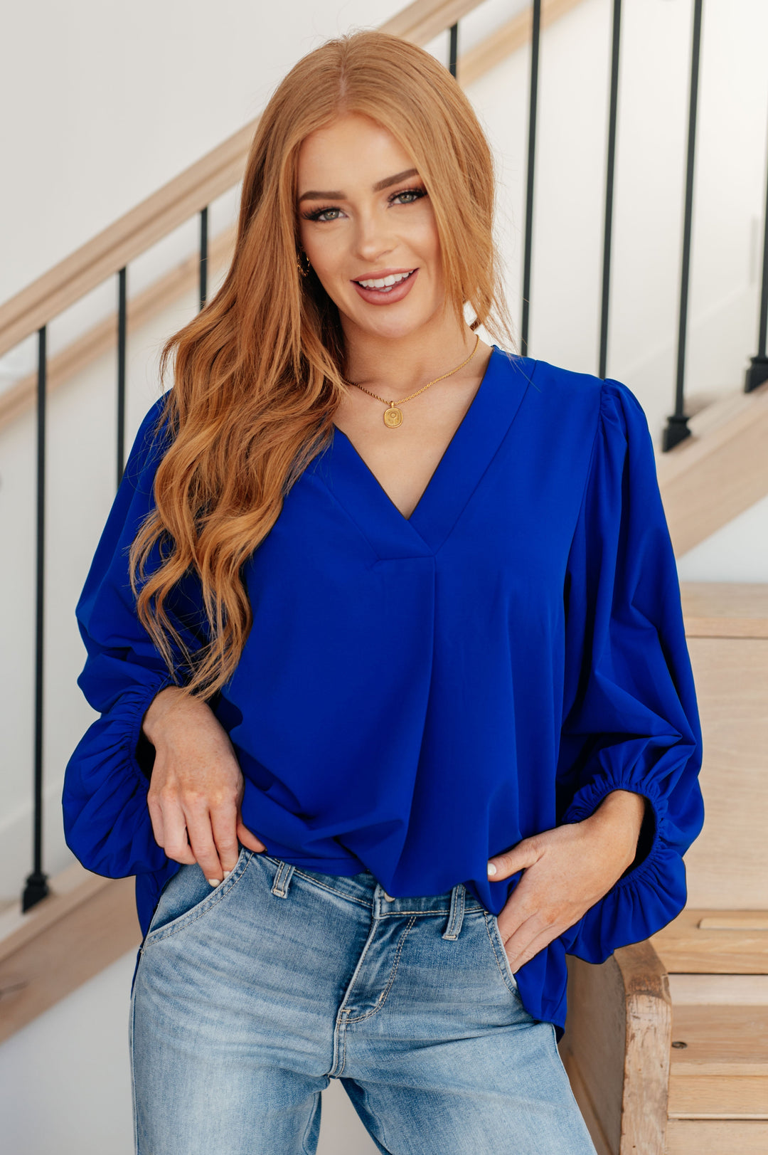 Womens - What Do You Say Balloon Sleeve Blouse