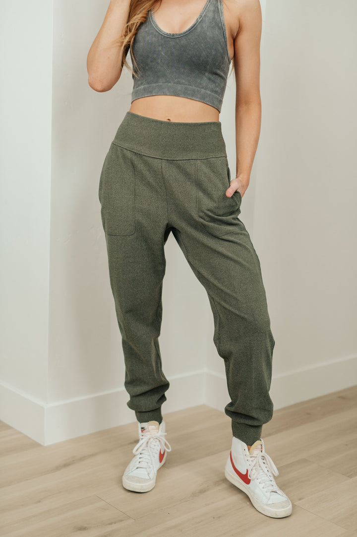 Womens - Where Are You High Rise Joggers In Olive