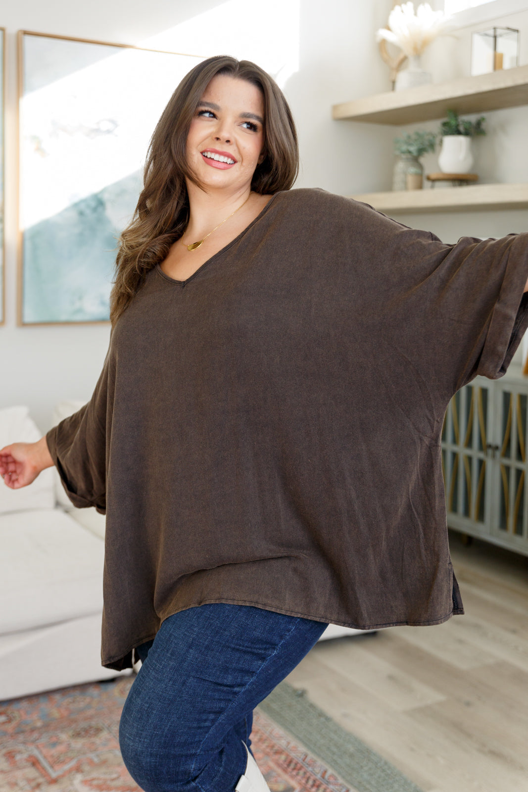 Womens - Wishy Washy Mineral Washed Oversized Top