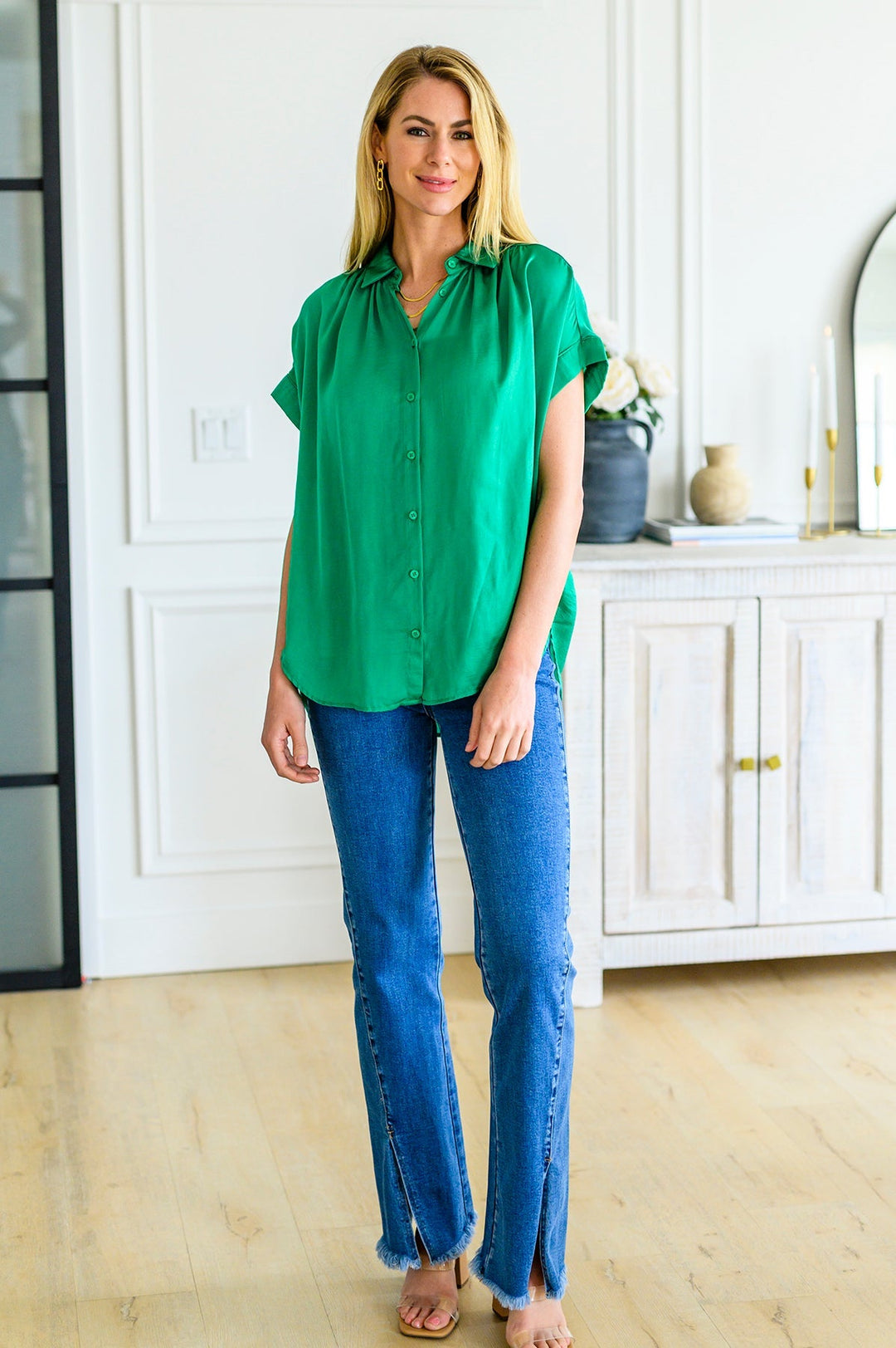 Womens - Working On Me Top In Kelly Green