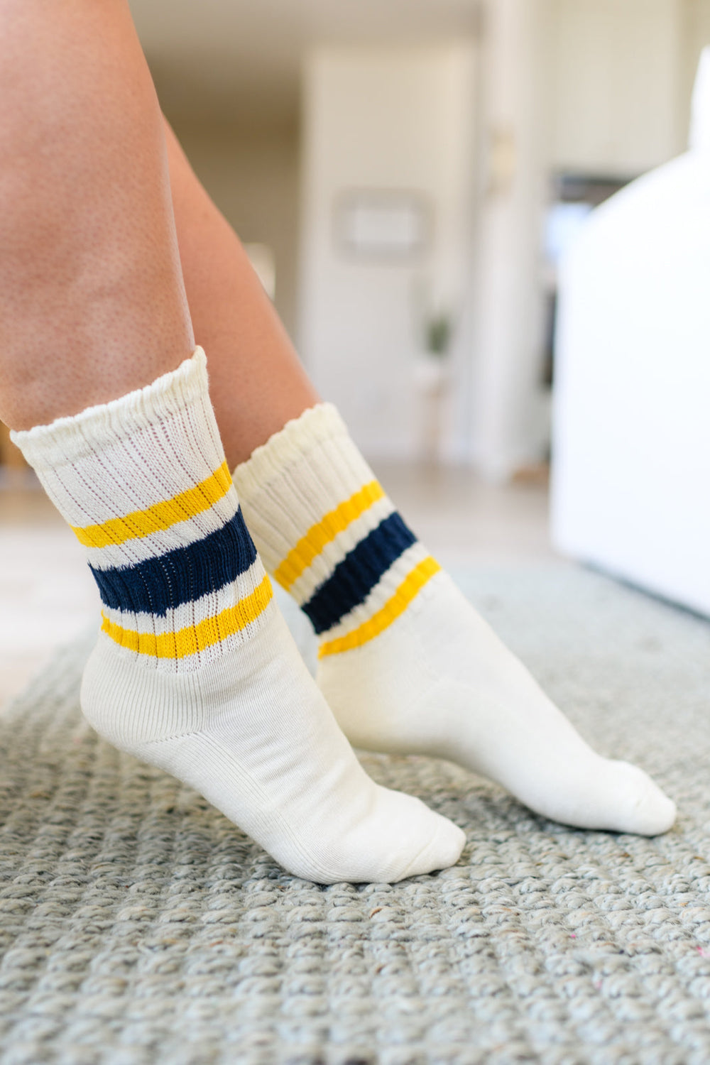 Womens - World's Best Dad Socks In Navy And Yellow