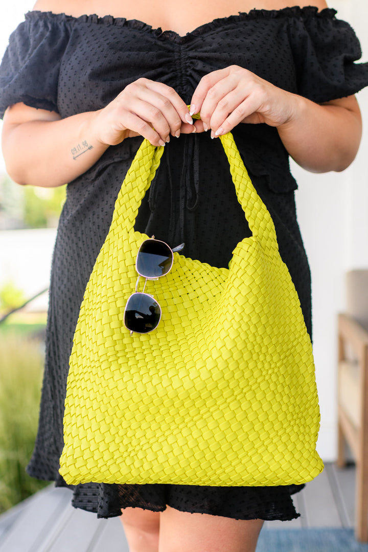 Womens - Woven And Worn Tote In Citron