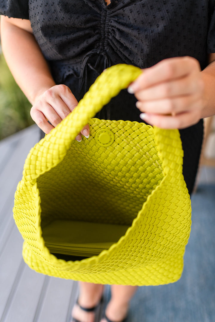 Womens - Woven And Worn Tote In Citron